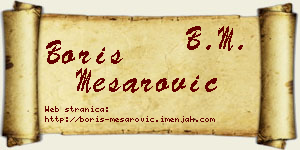 Boris Mesarović vizit kartica